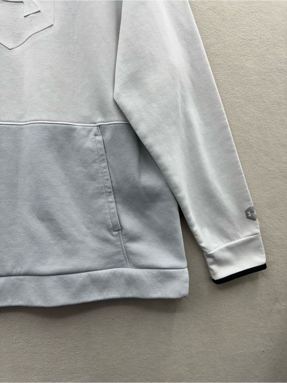 Under Armour Men’s XL Celliant Cotton Fleece Hoodie White Grey - Picture 4 of 8
